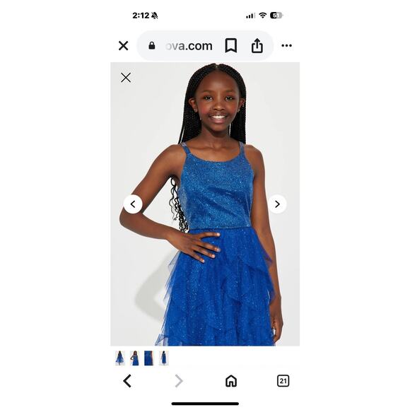 Girls Royal Blue Dress Maxi Long Share Over A Mini Dress XtraOrdinary Size 7 - Picture 4 of 12